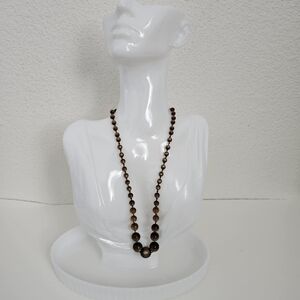 Western Germany Vintage Brown Tiger's eye Lucite Bead Necklace
